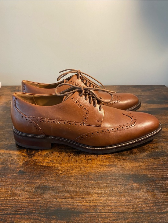 Cole Haan Men\'s Classic Tan Leather Wingtip Derby Shoes main image 6